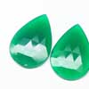Natural Green Onyx Fancy Rose Cut Pear Drop Gemstone Pair Sold per 1 pair & Sizes 36mm x 24mm approx. Onyx is a banded variety of chalcedony. It comes in many colors from white to almost all other colors. It is also used for healing purposes. 